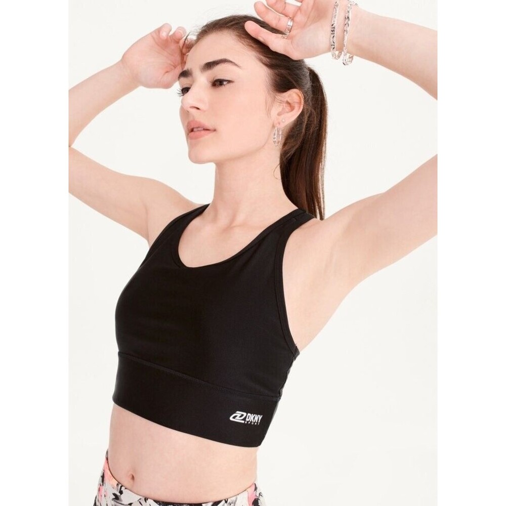 DKNY Swoop Neck Althletic Sports Bra - Black Model# 170/96A